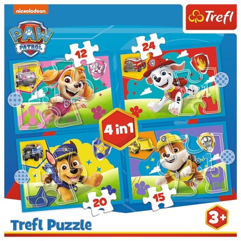 Puzzle Trefl Paw Patrol Biegnące Pieski 4w1 el. (34628)