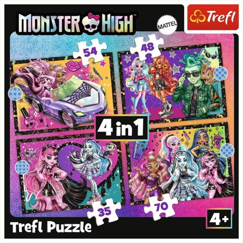 Puzzle Trefl Planeta Milo Elekryzujący dzień Monster High 4w1 el. (34655)