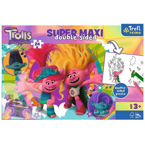 Puzzle Trefl Universal Trolls 3 Wesoły dzień Trolli 24 el. (41017)