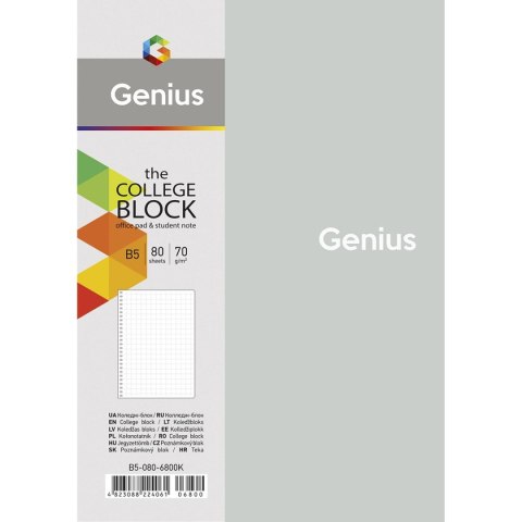 Kołozeszyt (kołobrulion) Astra genius 104021025 B5 80k. 70g krata