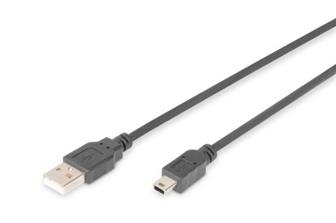 Kabel połączeniowy USB 2.0 HighSpeed "Canon" Typ USB A/miniUSB B (5pin) M/M czarny 1,8m