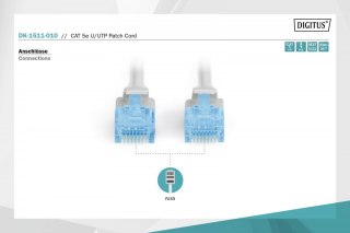 Patch cord kat.5e UTP, CU, AWG 26/7 1m Szary