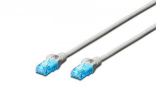 Patch cord kat.5e UTP, CU, AWG 26/7 3m Szary