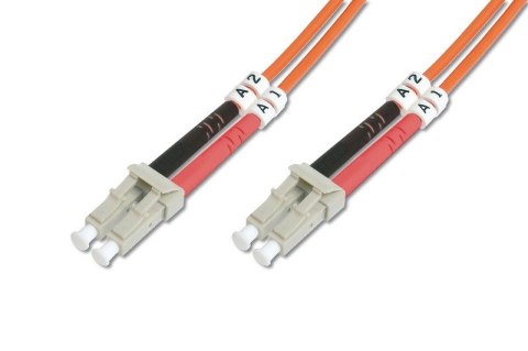 Patch cord światłowodowy FO LC/LC, dplx, MM 50/125, OM2, LSOH, 1m, pomarańczowy