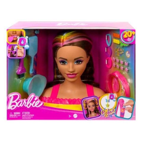 Zestaw piękności Barbie głowa do stylizacji neon brąz (HMD80)