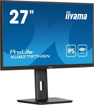 Iiyama ProLite XUB2797HSN-B1 monitor komputerowy 68,6 cm (27") 1920 x 1080 px Full HD LED Czarny