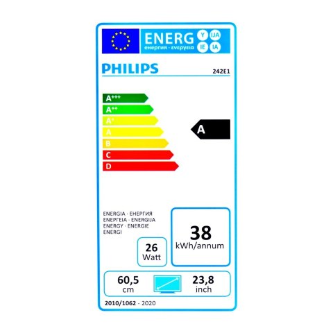 Philips E Line 242E1GAJ/00 LED display 60,5 cm (23.8") 1920 x 1080 px Full HD LCD Czarny