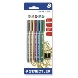 Marker permanentny Staedtler melaiczny, mix 1,0-2,0mm okrągła końcówka (8323BK5)