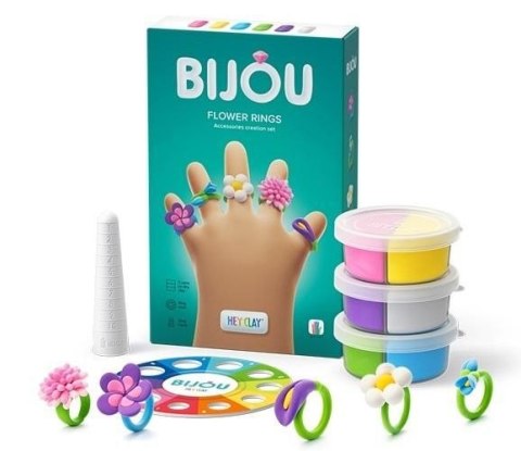 Masa plastyczna dla dzieci Tm Toys Hey Clay Bijou Flower rings mix (HLC31001CEE)