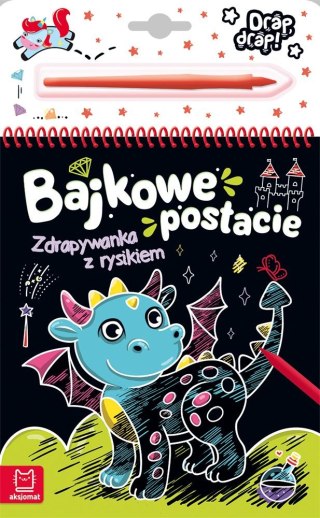 Książeczka edukacyjna Aksjomat Bajkowe postacie. Zdrapywanka z rysikiem