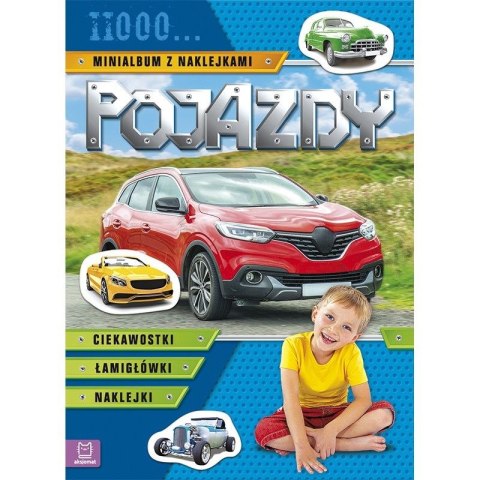 Książeczka edukacyjna Aksjomat Pojazdy. Wrrr... Minialbum z naklejkami (czerwone)