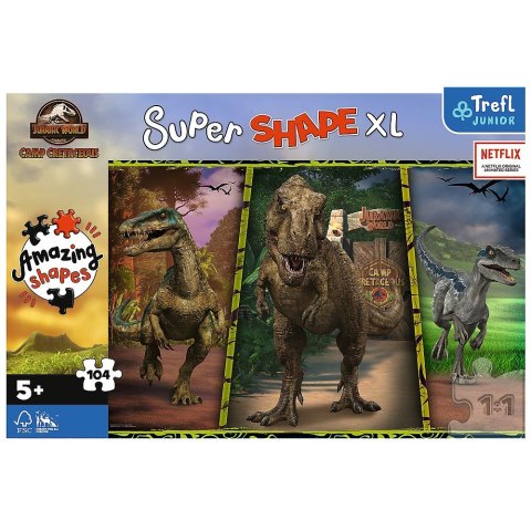 Puzzle Trefl Jurassic World XL Kolorowe dinozaury 104 el. (50020)