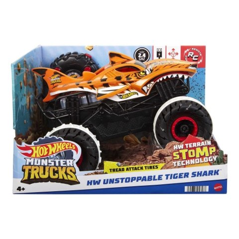 Samochód Hot Wheels Terenowy pojazd zdalnie sterowany Niepowstrzymany Tiger Shark 1:15 (HGV87)