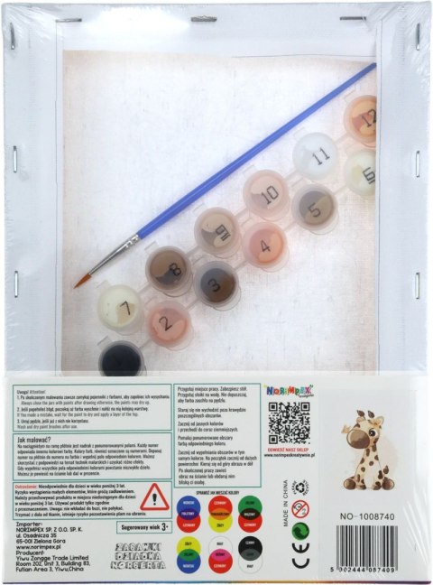 Zestaw kreatywny dla dzieci Norimpex Malowanie po numerach 18x24cm żyrafa (NO-1008740)