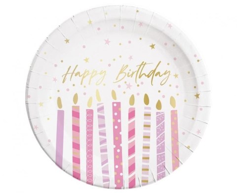 Talerz jednorazowy Godan Birthday Candles śr. 230mm 8 szt (96626)