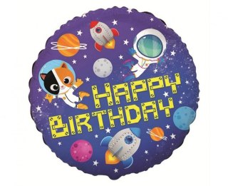 Balon foliowy Godan Happy Birthday - Kosmos 18cal (B401624)