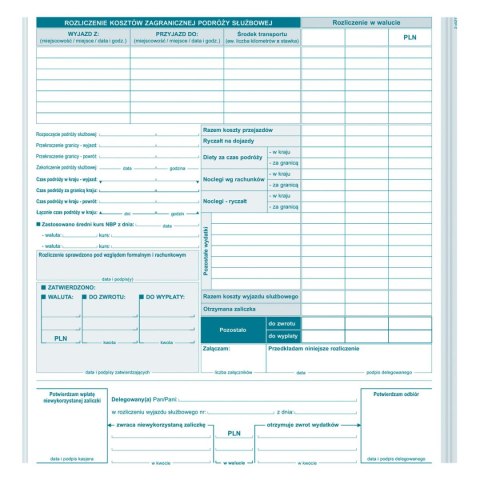 Druk offsetowy Michalczyk i Prokop 2/3A4 polecenie wyjażdu służbowego za granicę 2/3 A4 (505-2Z)
