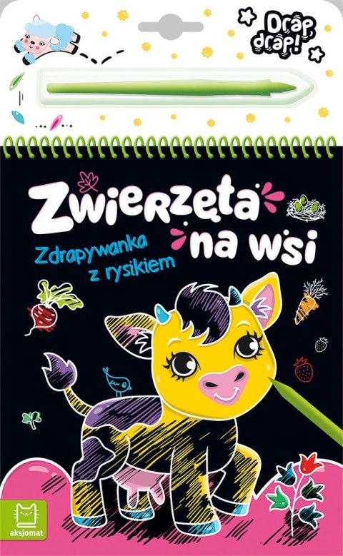 Książeczka edukacyjna Aksjomat Zwierzęta na wsi. Zdrapywanka z rysikiem