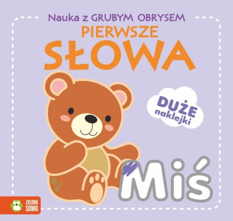 Książeczka edukacyjna Zielona Sowa Nauka z grubym obrysem. Pierwsze słowa