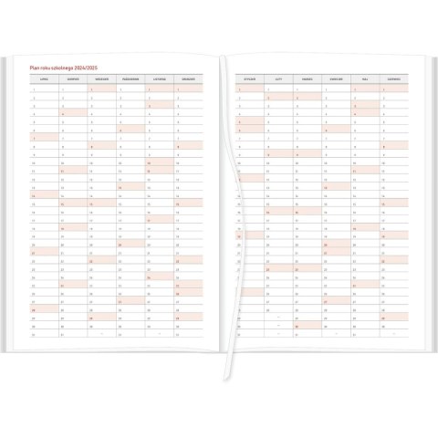 Kalendarz książkowy (terminarz) VIVELLA Wydawnictwo Wokół Nas 2024/2025 B5 tygodniowy B5 (B5TN066B-czerwony)