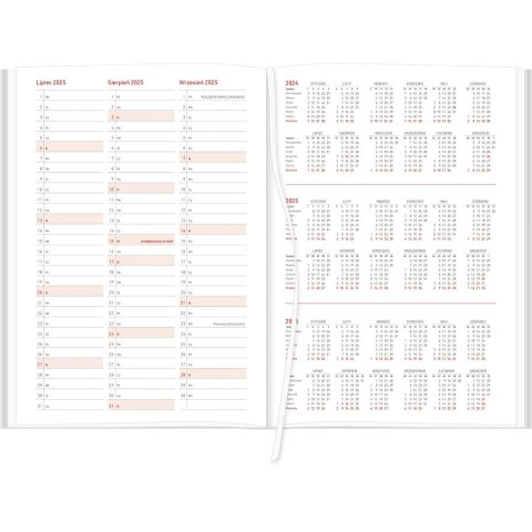 Kalendarz książkowy (terminarz) VIVELLA Wydawnictwo Wokół Nas 2024/2025 B5 tygodniowy B5 (B5TN066B-czerwony)