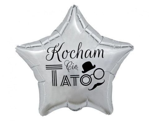 Balon foliowy Godan Kocham Cię Tato (srebrny) 19cal (FG-GKCS)