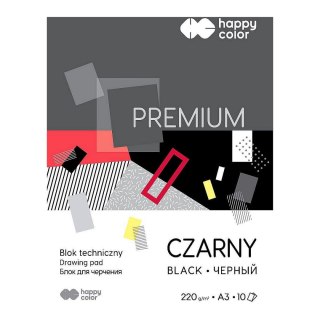 Blok techniczny Happy Color Premium A3 czarny 220g 10k [mm:] 297x420 (HA 3722 3040-9)