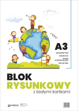 Blok rysunkowy Wektor A3 biały 80g 20k [mm:] 297x420