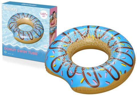 Koło do pływania Best Way Donut Pączek Niebieski 107 cm (17028)