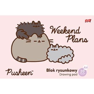 Blok rysunkowy Unipap Pusheen A4 biały 20k