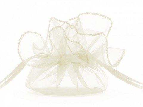 Organza Partydeco Woreczki z organzy, kremowy, 25cm (WRG6-079-10)