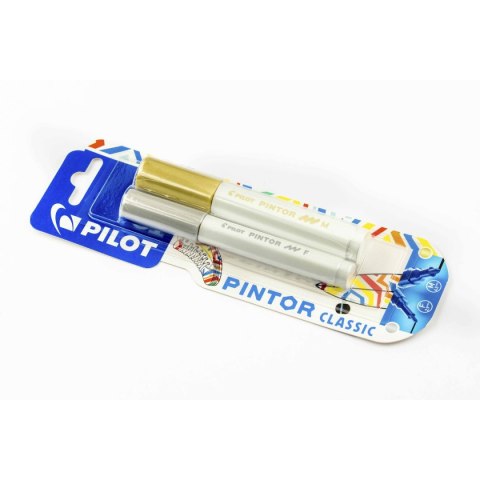 Pilot Marker PINTOR Set ( srebrnyF/złotyM )