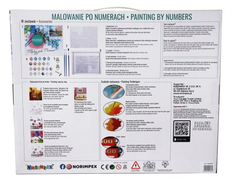 Zestaw kreatywny Norimpex malowanie po numerach - wilk otoczony kwiatami (NO-1005696)