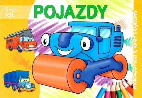 Książeczka edukacyjna Literka pojazdy - malowanka z wierszykami