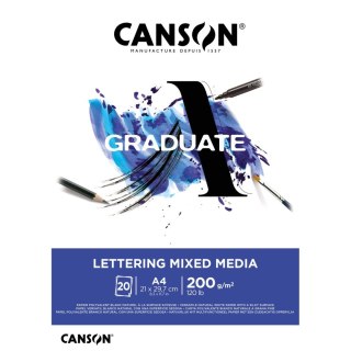 Blok artystyczny Canson Graduate Lettering Mixmedia A4 200g 20k (31250P028)