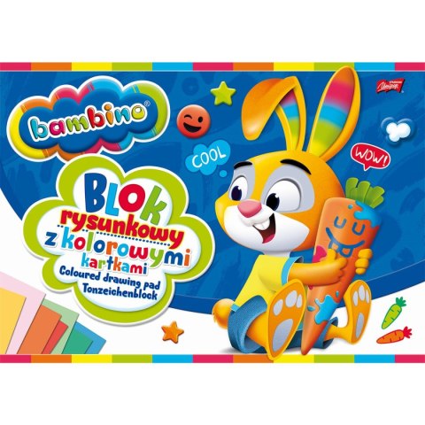 Blok rysunkowy Unipap Bambino A4 kolorowy 80g 16k [mm:] 210x297