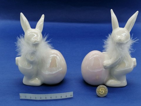 Figurka One Dollar zając ceramiczny z futerkiem 15cm (237513)