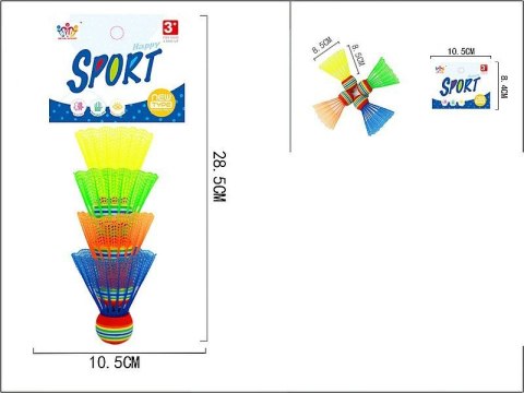 Lotka do badmintona Adar 4szt., kolorowe (591684)