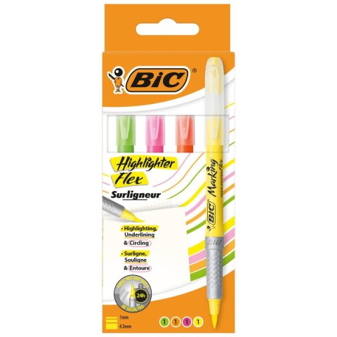 Zakreślacz Bic 4 SZT ETUI H/LIGHTER (950470)