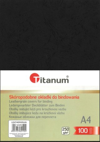 Karton do bindowania Titanum skóropodobny A4 czarny 250g