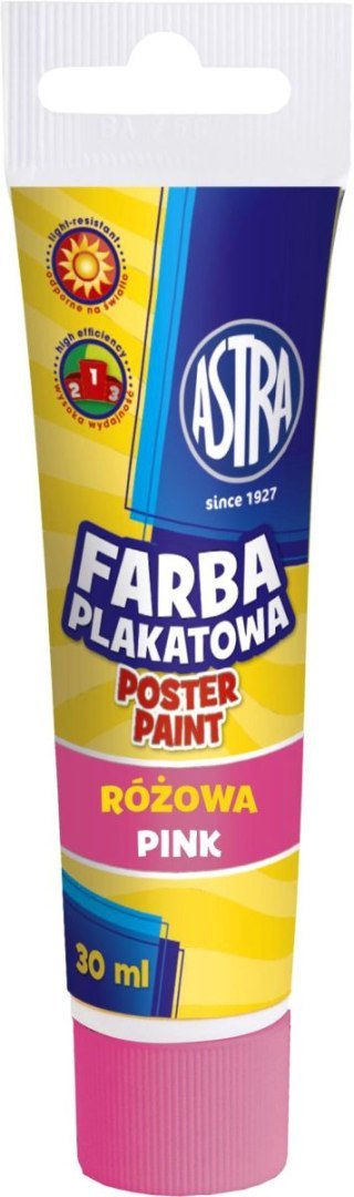 Farby plakatowe Astra kolor: różowy 30ml 1 kolor.