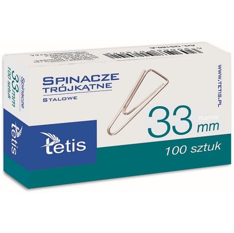 Spinacz trójkątny Tetis 33mm 100 szt (GS180-C)