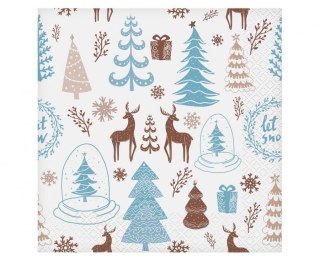 Serwetki Godan Hello Winter mix nadruk papier [mm:] 330x330 (PG-SHWB)