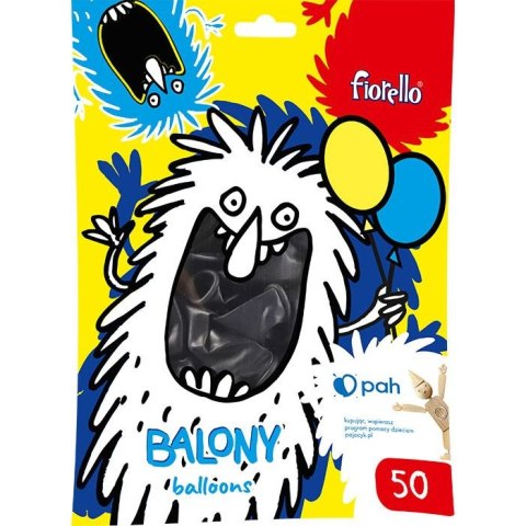 Balon gumowy Fiorello metal czarny 10cal (170-2629)