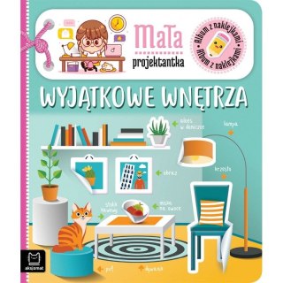 Książeczka edukacyjna Aksjomat Album z naklejkami. Mała projektantka. Wyjątkowe wnętrza