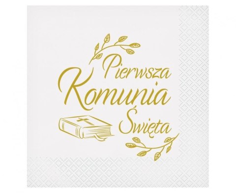 Serwetki Godan Pierwsza Komunia Święta (biblia) biały papier [mm:] 330x330 (PW-SKBB)