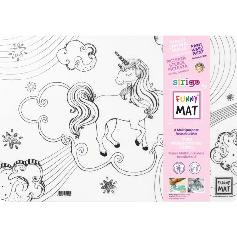 Podkład na biurko Strigo FUNNY MAT TRANSPARENT UNICORN sfu1028 polipropylen PP [mm:] 335x480 (8681379310284)