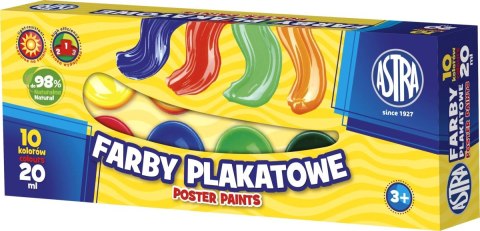 Farby plakatowe Astra kolor: mix 20ml 10 kolor. (301115004)