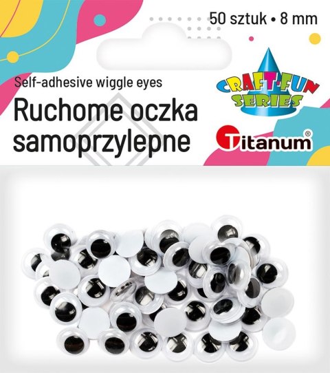 Oczy samoprzylepne Titanum Craft-Fun Series ruchome 8mm