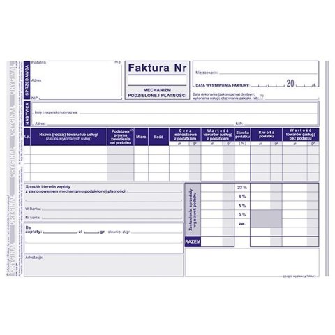 Druk offsetowy Michalczyk i Prokop Faktura VAT A5 (128-3P)